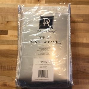 NEW Tie up linen window panel 25 x 47in